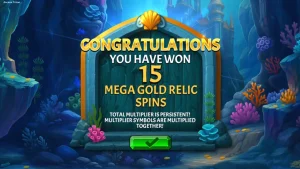 Ancient Triton slot underwater theme with golden trident and treasure