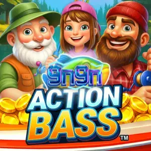 Tampilan visual slot Action Bass dengan tema memancing yang cerah